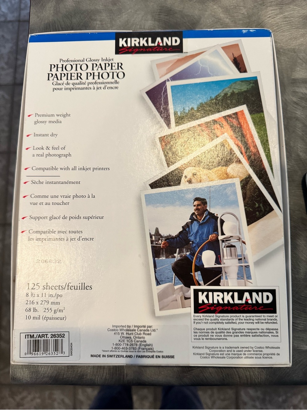 Kirkland Signature Professional Glossy Inkjet Photo Paper 125 Sheets 8.5” x 11”